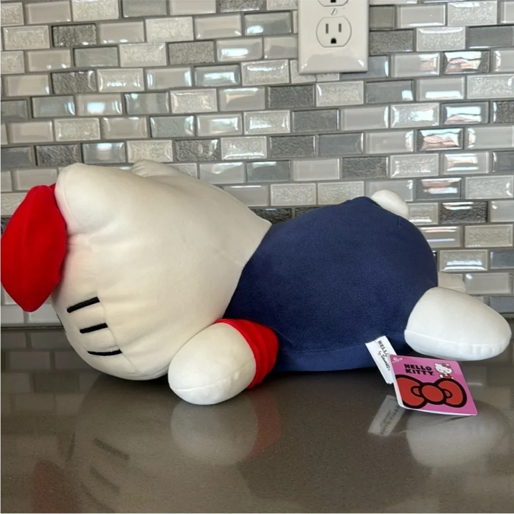 Hello Kitty Plush with Red Bow and Navy Outfit